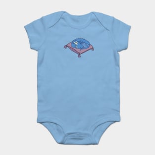 Cute blue dragon on cushion Baby Bodysuit